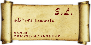 Sárfi Leopold névjegykártya